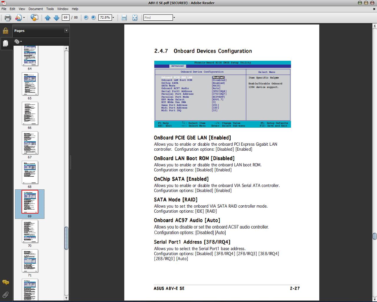 use the down arrow key to select Onboard Device Configuration - press Enter key